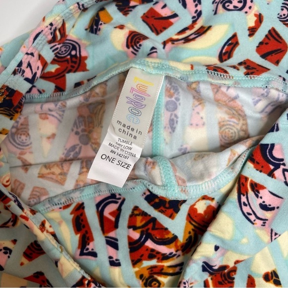 LuLaRoe Leggings OS One Size Set of 3 TVs Pink Triangle Arrows Blue Floral - Picture 7 of 7